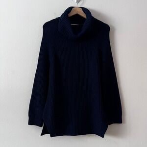 Nordstrom Collection Wool Cashmere Cowl Neck Waffle Knit Sweater size medium